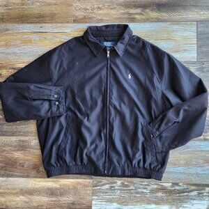 Vintage Polo Ralph Lauren Bi-Swing Harrington Jacket Full-Zip Lined Black